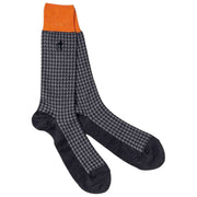 London Sock Company Jermyn St. Houndstooth Socks - Grey