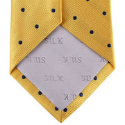David Van Hagen Polka Dot Tie - Gold/Navy