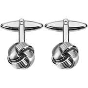 Orton West Rhodium Plated Knot Cufflinks - Silver