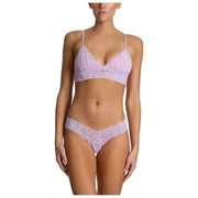 Hanky Panky Signature Lace Low Rise 3 Pack Thongs - Hot Teal/Lavender Fields/Plum