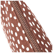 Roka Maida Vale Medium Cotton Canvas Pouch - Brown Dot
