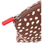Roka Maida Vale Medium Cotton Canvas Pouch - Brown Dot