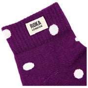 Roka Wembley Ankle Socks - Purple Dot