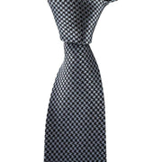 David Van Hagen Houndstooth Tie - Black/Silver