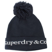 Superdry & Co Athletic Essentials Logo Knit Beanie Hat - Eclipse Navy