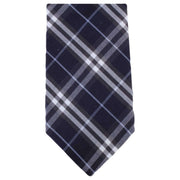 Knightsbridge Neckwear Check Cotton Tie and Pocket Square Set - Navy/White
