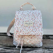 Moon Nude Peony Flap Backpack - Pink/White