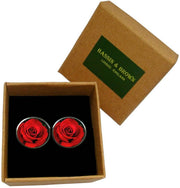 Bassin and Brown Rose Cufflinks - Red