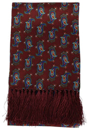 Knightsbridge Neckwear Paisley Aviator Silk Scarf - Burgundy