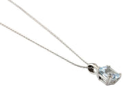 Mark Milton Diamond and Aquamarine Pendant - Light Blue/Silver
