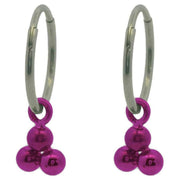 ti2-titanium-triple-bead-charm-hoop-earrings---pink-34437796