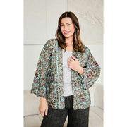 Elie Beaumont Serendipity Short Kimono - Light Blue Baroque