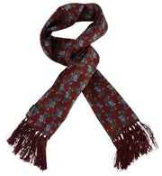 Knightsbridge Neckwear Paisley Aviator Silk Scarf - Burgundy