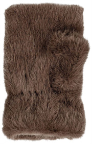 Dents Fingerless Faux Fur Mittens - Mocca Brown