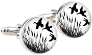 Bassin and Brown Flying Ducks Cufflinks - White/Black