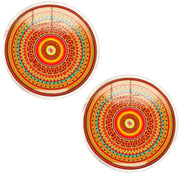 Bassin and Brown Bohemian Swirl Cufflinks - Orange/Red/Green