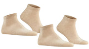 Falke Happy 2 Pack Sneaker Socks - Sand Mel Beige