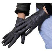 isotoner-smartouch™-three-point-leather-gloves---grey-34518344