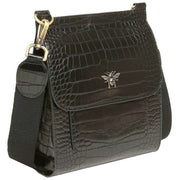 Alice Wheeler London Bloomsbury Cross Body Bag - Black Croc