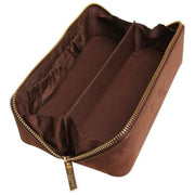 Alice Wheeler London Kensington Small Suede Train Case - Chocolate Brown