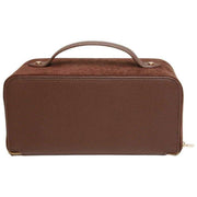 Alice Wheeler London Kensington Suede Train Case - Chocolate Brown