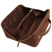 Alice Wheeler London Kensington Suede Train Case - Chocolate Brown
