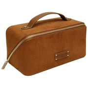 Alice Wheeler London Kensington Suede Train Case - Fudge Tan