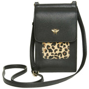 Alice Wheeler London Mini Bloomsbury Cross Body Bag - Black/Leopard Brown