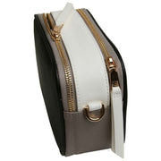 Alice Wheeler London Pimlico Honeycomb Tricolour Cross Body Bag - Black/Grey/White