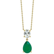 elements-gold-toi-et-moi-amethyst-and-onyx-9ct-gold-drop-necklace---goldgreen-35460994