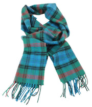 Locharron of Scotland Bowhill Locharron Hunting Ancient Lambswool Tartan Scarf - Green/Blue/Red