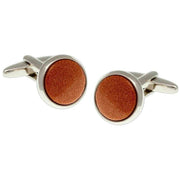 david-van-hagen-goldstone-round-cufflinks---brownsilver-34497223