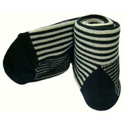 Bassin and Brown Vertical Stripe Midcalf Socks - Black/White