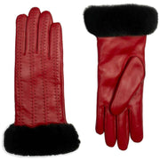 dents-cassie-contrast-stitching-leather-gloves---berry-redblack-34479440