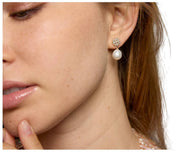 Pearls of the Orient Snowflake Pearl Drop Earrings - Gold/White