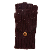 dents-ribbed-knit-fingerless-gloves---burgundy-34478210