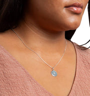 Beginnings Compass Design Disc Pendant - Silver