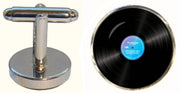 Bassin and Brown Vinyl Disc Cufflinks - Black