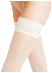 Falke Seidenglatt 15 Den Stay Up Transparent Stockings - Champagne Gold