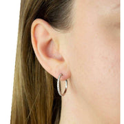 Beginnings Gemstone Hoop Earrings - Silver