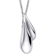 Beginnings Organic Wave Droplet Pendant - Silver