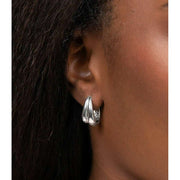 Beginnings Organic Wave Hoop Earrings - Silver