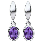 Beginnings Purple Amethyst Drop Earrings - Silver/Purple