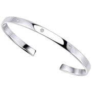 Beginnings Torque CZ Bangle - Silver