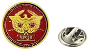 Bassin and Brown The Senate and People of Rome Lapel Pin - Wine/Gold