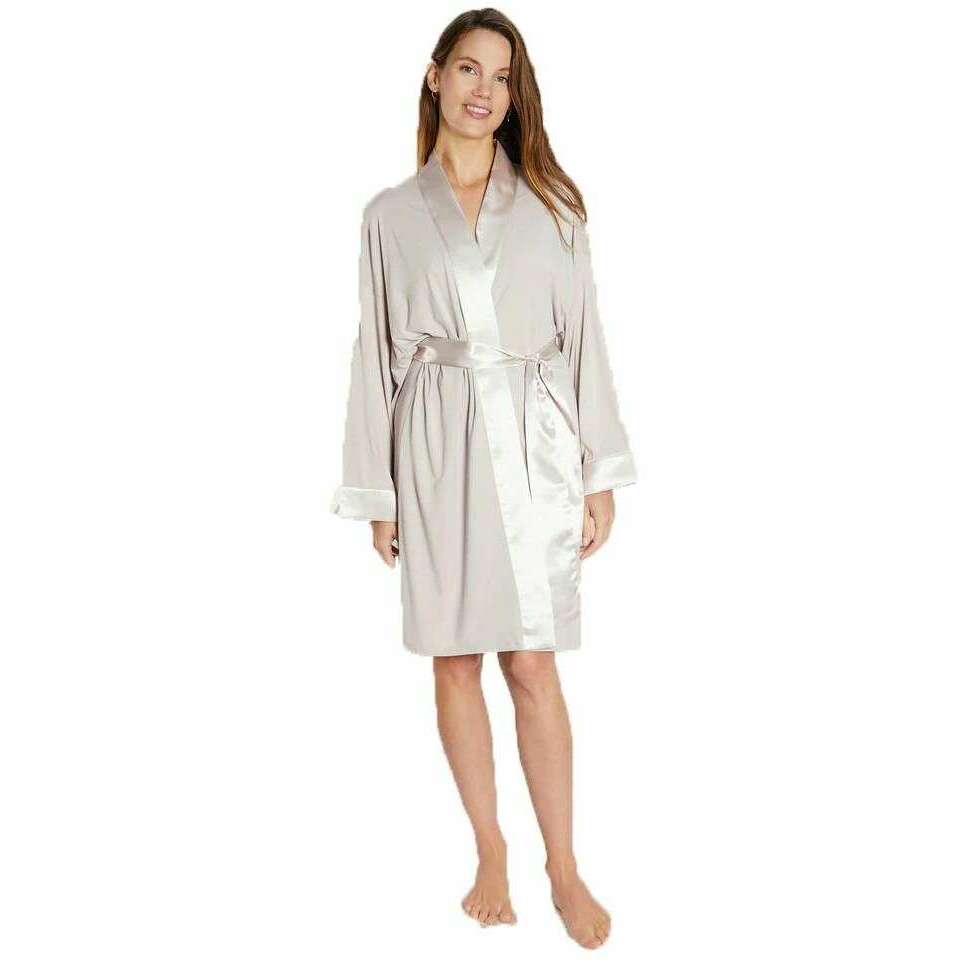 Bown of London Gaia Lightweight Short Dressing Gown - Nude Bown of London Gaia Lightweight Short Dressing Gown - Nude