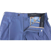 BRUHL Montana Micro Twill Stretch Lightweight Chinos  - Blue