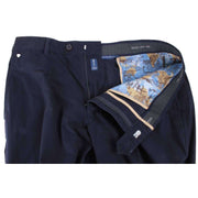 BRUHL Montana Micro Twill Stretch Lightweight Chinos  - Marine Navy