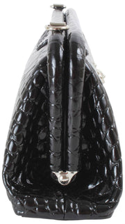 Vivienne Westwood Jane Croc Effect Frame Purse Bag - Black