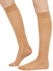 Wolford Pure Energy Vitalizer 30 Denier Knee High Tights - Gobi Beige